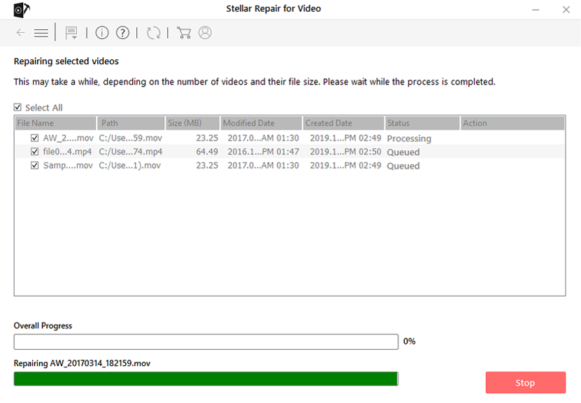 stellar-repairing-selected-videos